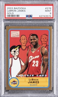 2003-04 Bazooka Gold #276 LeBron James Rookie Card - PSA MINT 9